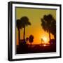 Silhouette Palm Trees at Sunset-Philippe Hugonnard-Framed Photographic Print