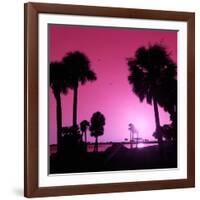 Silhouette Palm Trees at Sunset-Philippe Hugonnard-Framed Photographic Print