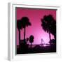 Silhouette Palm Trees at Sunset-Philippe Hugonnard-Framed Premium Photographic Print