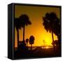 Silhouette Palm Trees at Sunset-Philippe Hugonnard-Framed Stretched Canvas