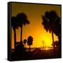 Silhouette Palm Trees at Sunset-Philippe Hugonnard-Framed Stretched Canvas