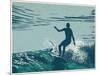 Silhouette Surfer and Big Wave-jumpingsack-Mounted Art Print