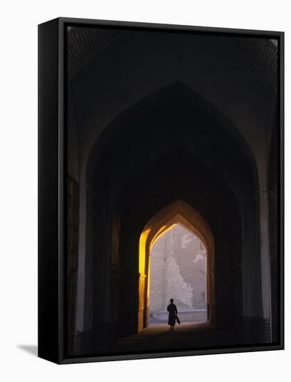 Silhouette Through Archway, Bukhara, Uzbekistan-Ellen Clark-Framed Stretched Canvas