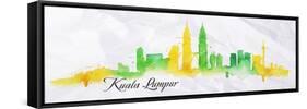 Silhouette Watercolor Kuala Lumpur-anna42f-Framed Stretched Canvas