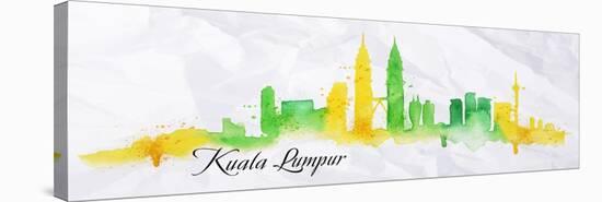 Silhouette Watercolor Kuala Lumpur-anna42f-Stretched Canvas