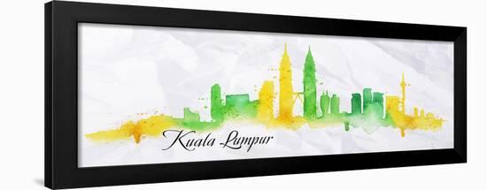 Silhouette Watercolor Kuala Lumpur-anna42f-Framed Art Print