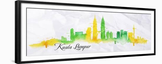 Silhouette Watercolor Kuala Lumpur-anna42f-Framed Premium Giclee Print