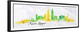 Silhouette Watercolor Kuala Lumpur-anna42f-Framed Premium Giclee Print