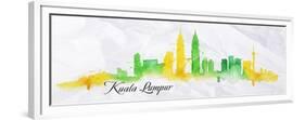 Silhouette Watercolor Kuala Lumpur-anna42f-Framed Premium Giclee Print