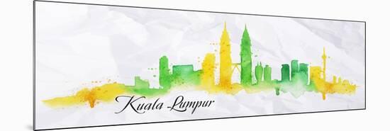 Silhouette Watercolor Kuala Lumpur-anna42f-Mounted Premium Giclee Print