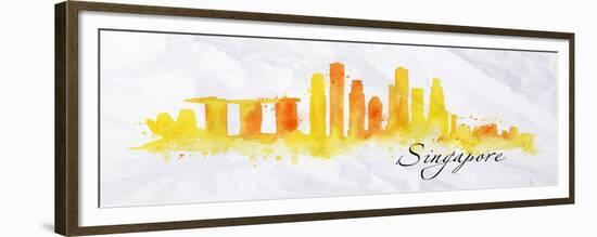 Silhouette Watercolor Singapore-anna42f-Framed Premium Giclee Print