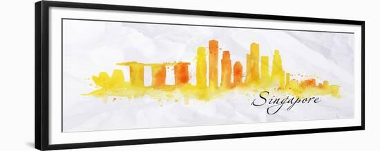 Silhouette Watercolor Singapore-anna42f-Framed Premium Giclee Print