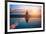 Silhouette Young Woman Practicing Yoga on the Beach at Sunset-De Visu-Framed Photographic Print