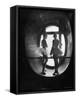 Silhouetted Ballerinas During Rehearsal for Swan Lake at Grand Opera de Paris-Alfred Eisenstaedt-Framed Stretched Canvas