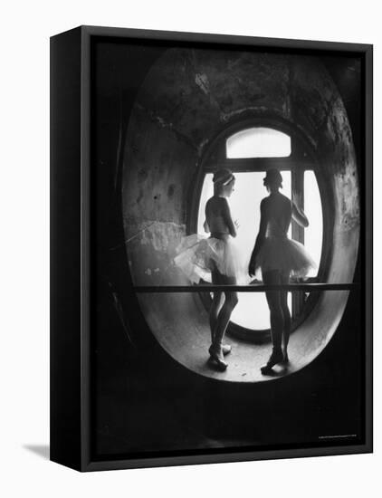 Silhouetted Ballerinas During Rehearsal for Swan Lake at Grand Opera de Paris-Alfred Eisenstaedt-Framed Stretched Canvas