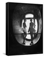 Silhouetted Ballerinas During Rehearsal for Swan Lake at Grand Opera de Paris-Alfred Eisenstaedt-Framed Stretched Canvas