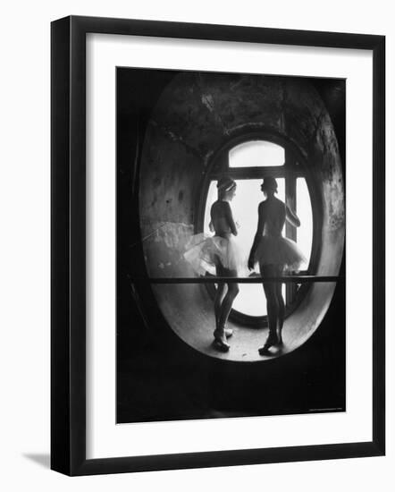 Silhouetted Ballerinas During Rehearsal for Swan Lake at Grand Opera de Paris-Alfred Eisenstaedt-Framed Photographic Print