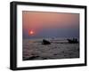 Silhouetted Boats on Lake Tanganyika, Tanzania-Kristin Mosher-Framed Photographic Print