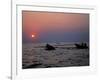 Silhouetted Boats on Lake Tanganyika, Tanzania-Kristin Mosher-Framed Photographic Print