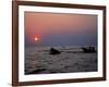 Silhouetted Boats on Lake Tanganyika, Tanzania-Kristin Mosher-Framed Photographic Print