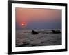 Silhouetted Boats on Lake Tanganyika, Tanzania-Kristin Mosher-Framed Photographic Print