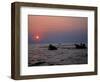 Silhouetted Boats on Lake Tanganyika, Tanzania-Kristin Mosher-Framed Photographic Print