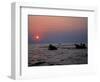 Silhouetted Boats on Lake Tanganyika, Tanzania-Kristin Mosher-Framed Photographic Print