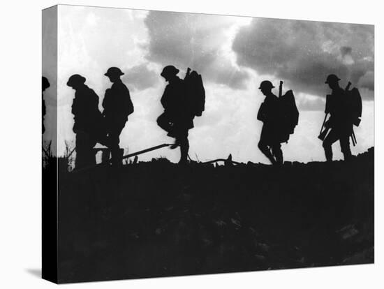 Silhouetted British Troops on the Horizon-Robert Hunt-Stretched Canvas