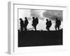 Silhouetted British Troops on the Horizon-Robert Hunt-Framed Photographic Print