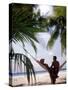 Silhouetted Couple, Felidu Atoll, Maldives-Stuart Westmorland-Stretched Canvas