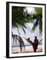 Silhouetted Couple, Felidu Atoll, Maldives-Stuart Westmorland-Framed Premium Photographic Print