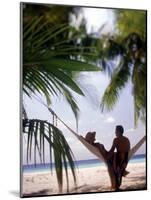 Silhouetted Couple, Felidu Atoll, Maldives-Stuart Westmorland-Mounted Photographic Print