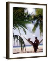 Silhouetted Couple, Felidu Atoll, Maldives-Stuart Westmorland-Framed Photographic Print