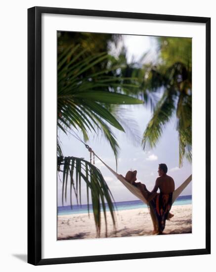 Silhouetted Couple, Felidu Atoll, Maldives-Stuart Westmorland-Framed Photographic Print