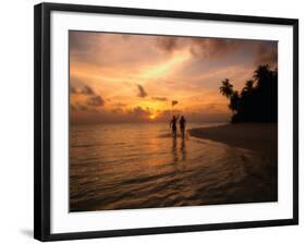 Silhouetted Couple, Felidu Atoll, Maldives-Stuart Westmorland-Framed Photographic Print