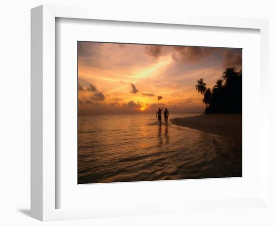 Silhouetted Couple, Felidu Atoll, Maldives-Stuart Westmorland-Framed Photographic Print