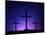 Silhouetted Crosses Against Star-Filled Sky-Chris Rogers-Mounted Photographic Print