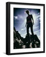 Silhouetted Figure of Young Female-Tim Kahane-Framed Photographic Print