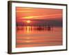 Silhouetted Fishing Net at Sunset-Lowell Georgia-Framed Photographic Print