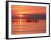 Silhouetted Fishing Net at Sunset-Lowell Georgia-Framed Photographic Print