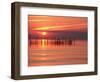 Silhouetted Fishing Net at Sunset-Lowell Georgia-Framed Photographic Print