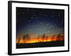 Silhouetted Landscape Below Star-Filled Sky-Chris Rogers-Framed Photographic Print