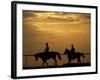 Silhouetted Men Riding on Horses, Dubai, UAE-Henry Horenstein-Framed Photographic Print