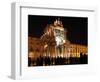 Silhouetted People on Praca Do Comercio under the Illuminated Rua Augusta Arch at Night in Central -Stuart Forster-Framed Photographic Print