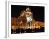 Silhouetted People on Praca Do Comercio under the Illuminated Rua Augusta Arch at Night in Central -Stuart Forster-Framed Photographic Print