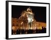 Silhouetted People on Praca Do Comercio under the Illuminated Rua Augusta Arch at Night in Central -Stuart Forster-Framed Photographic Print