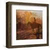 Silhouetted Riding Cowboy-null-Framed Premium Giclee Print