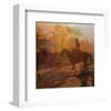 Silhouetted Riding Cowboy-null-Framed Premium Giclee Print