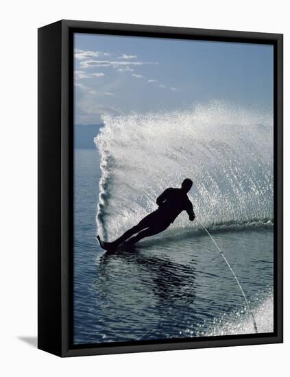 Silhouetted Water Skier-null-Framed Stretched Canvas