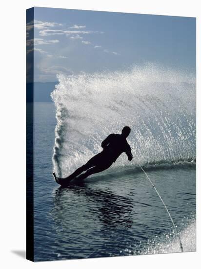 Silhouetted Water Skier-null-Stretched Canvas